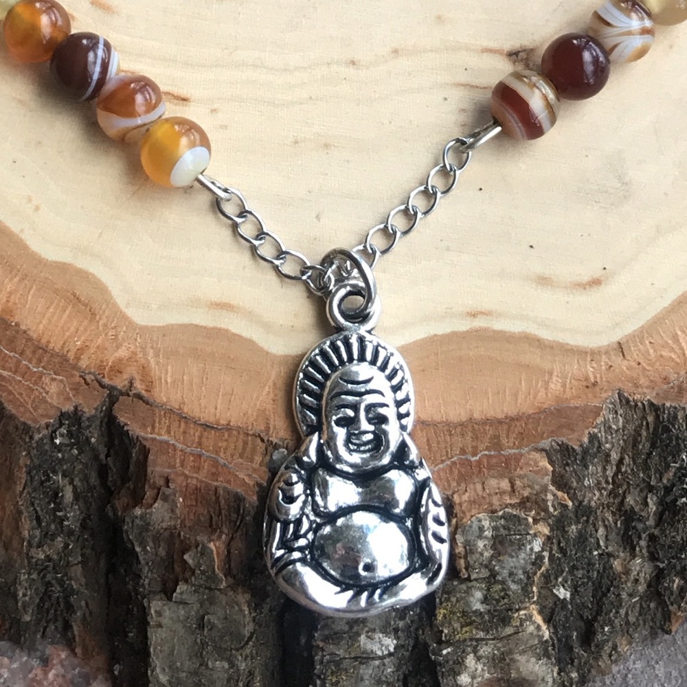 π΄SALE ! Genuine copper agate buddha boho necklace - Picture 4 of 8